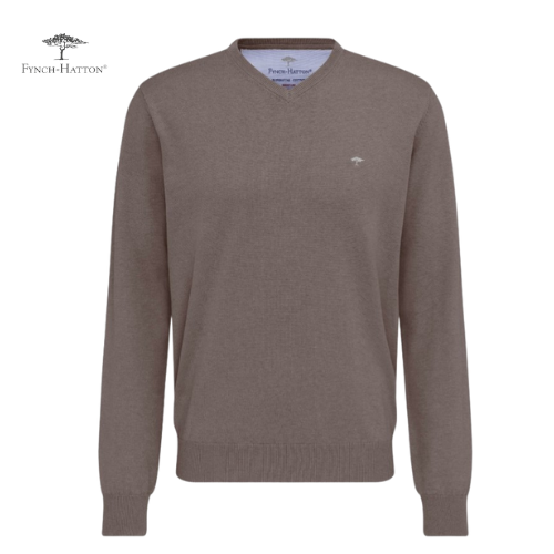 Muski-smedi-pulover-na-V-izrez-Fynch-Hatton-veliki-brojevi-3xl4xlmuski-veliki-brojevi-samo-u-extra-xxl-shopu